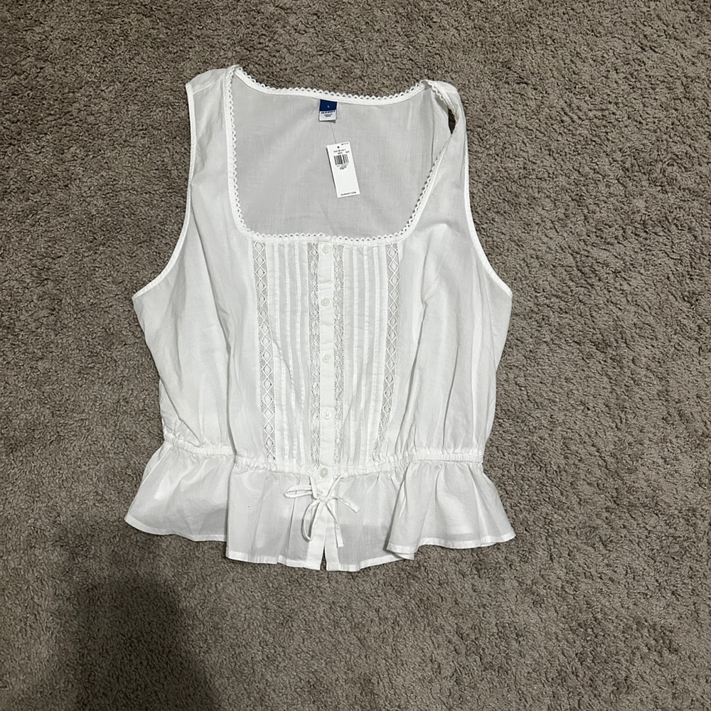 Old Navy White Sleeveless Blouse NWT